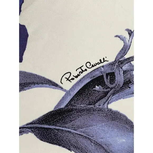 Roberto Cavalli S Multicolor Floral Jersey V-Neck Snake Head Brooch Dress IT-38 - Picture 6 of 9